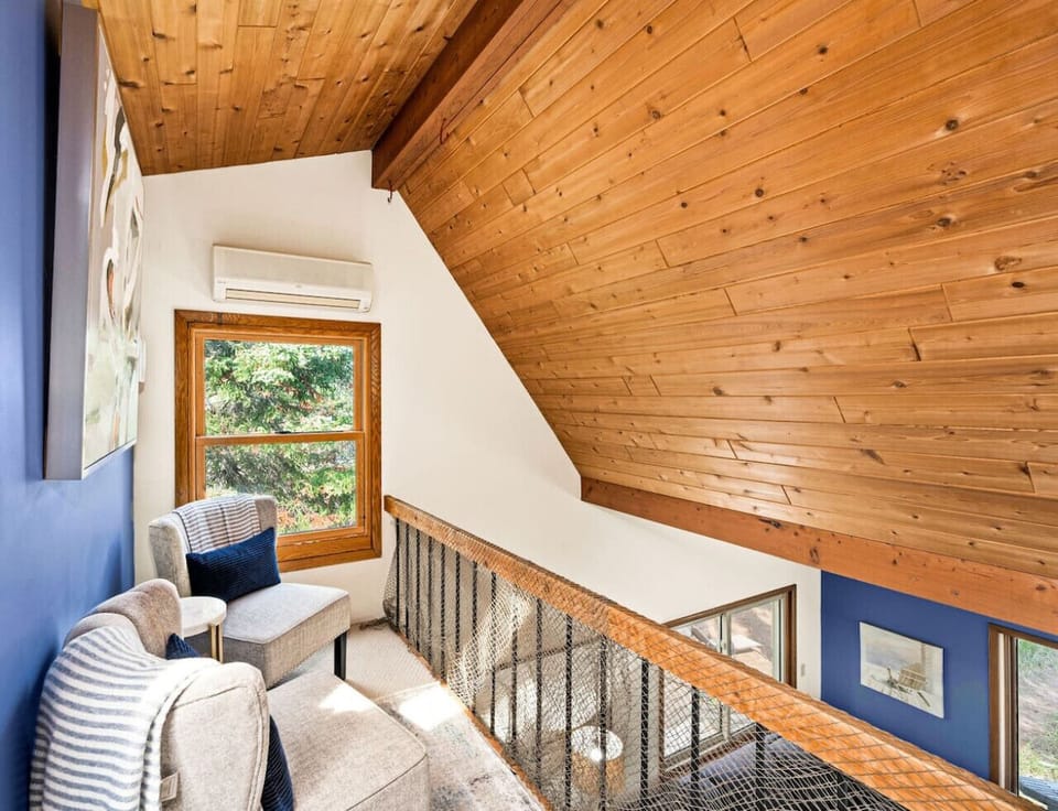 Loft seating area for relaxing with a book