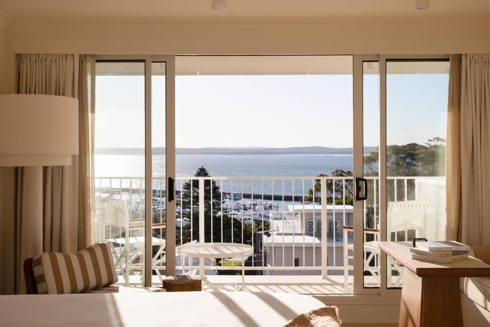 Marina Ocean View Room | Premium bedding, in-room safe, desk, blackout drapes