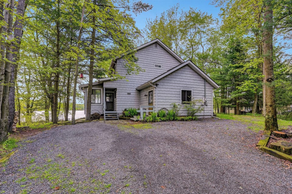 Driveway side of house