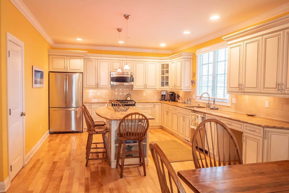 Kitchen area viewed from dining area.