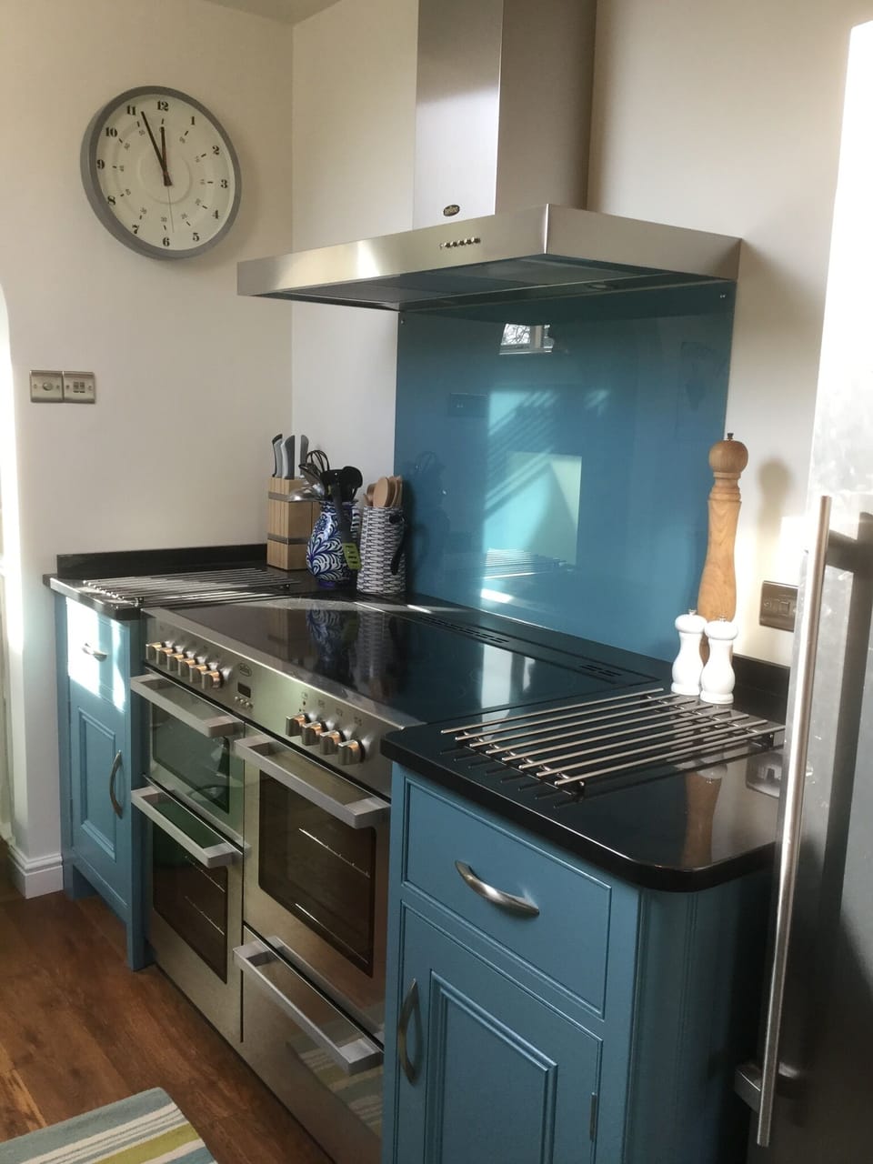The 3 oven range cooker in the light and airy kitchen.