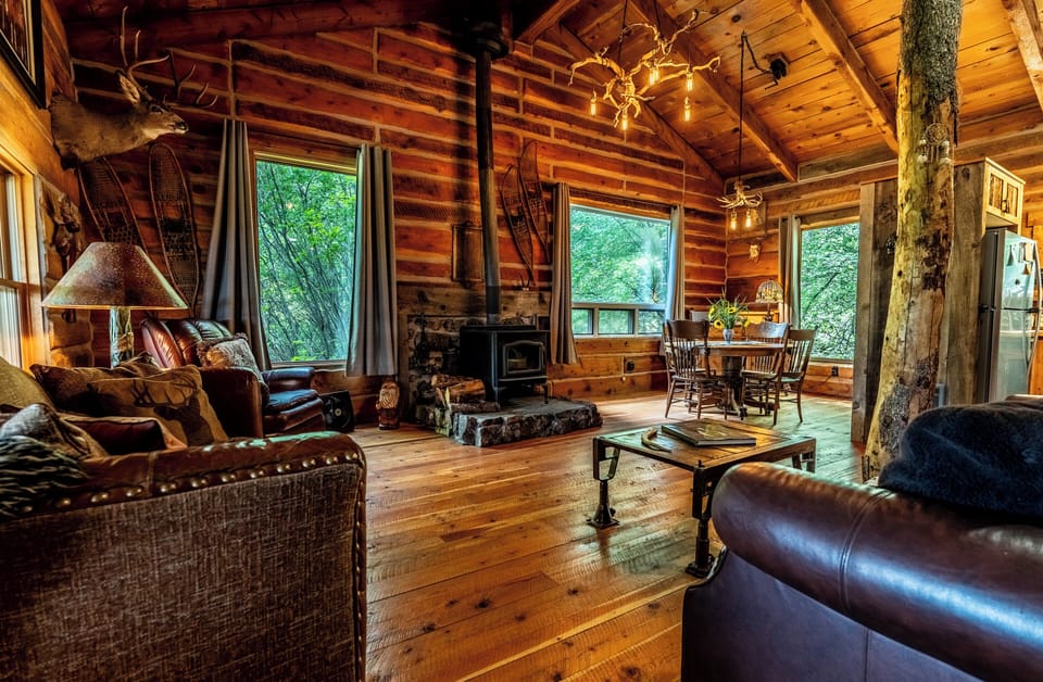 Big couches with plenty of pillows and throws - all the comforts...