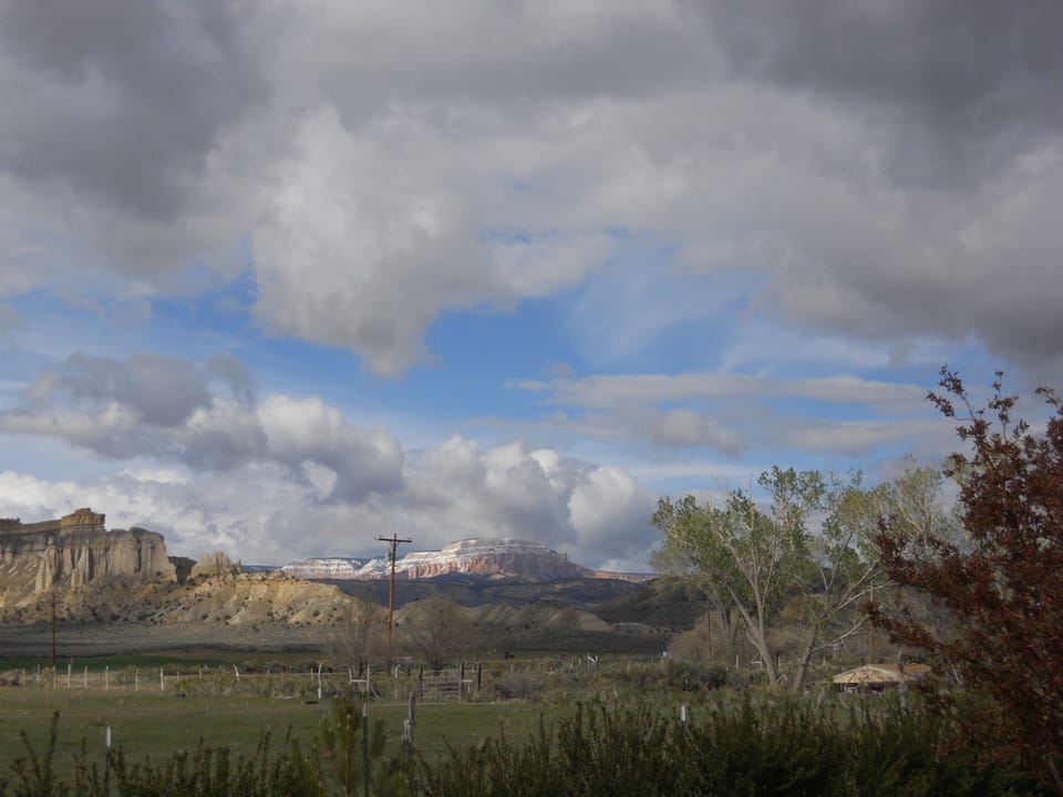 Springtime snowstorm on Table Cliffs Plateau.