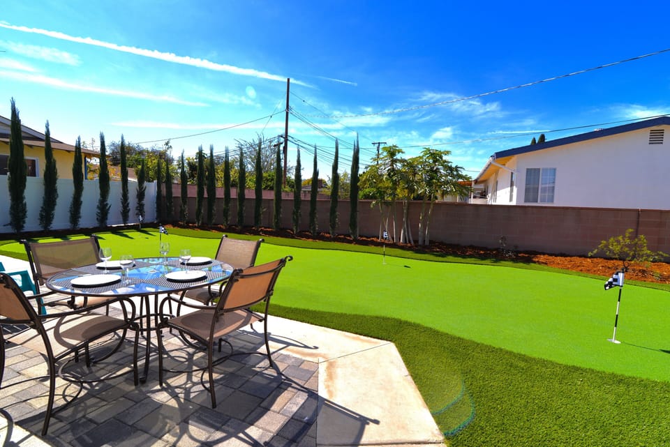 Dine overlooking the golf course. Photo was taken in February, our coldest month