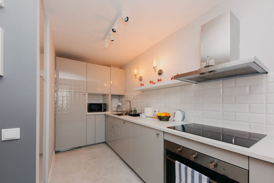 Comfort Apartment, 1 Bedroom, Balcony | Private kitchen | Fridge, microwave, oven, stovetop