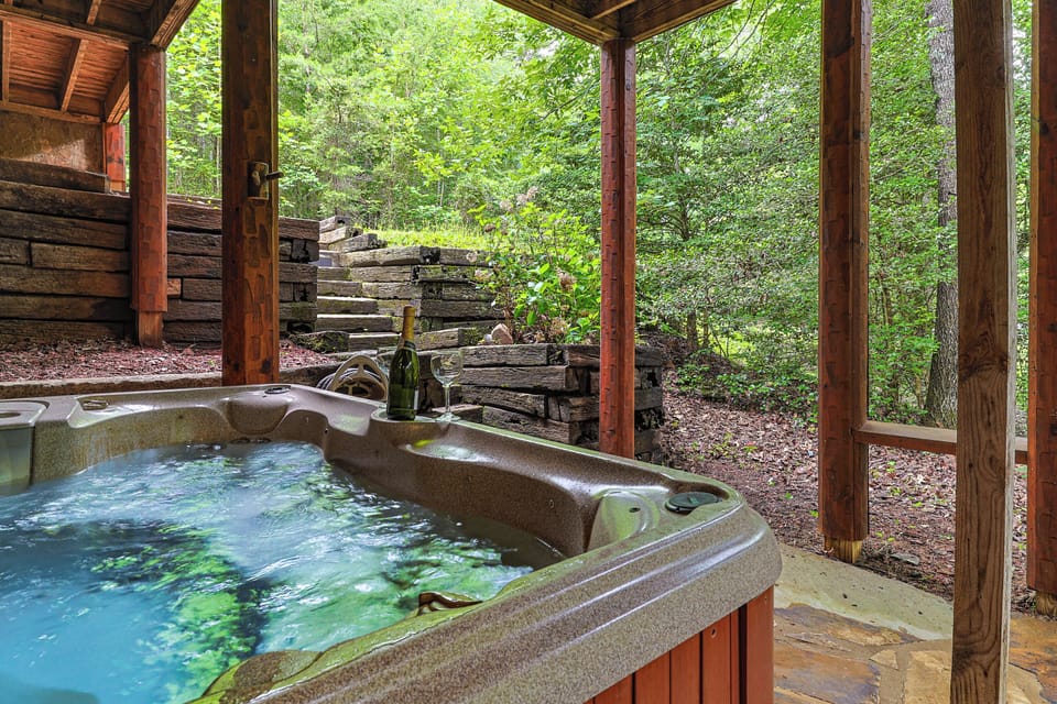 Enjoy Soaking Away In The Covered Spa