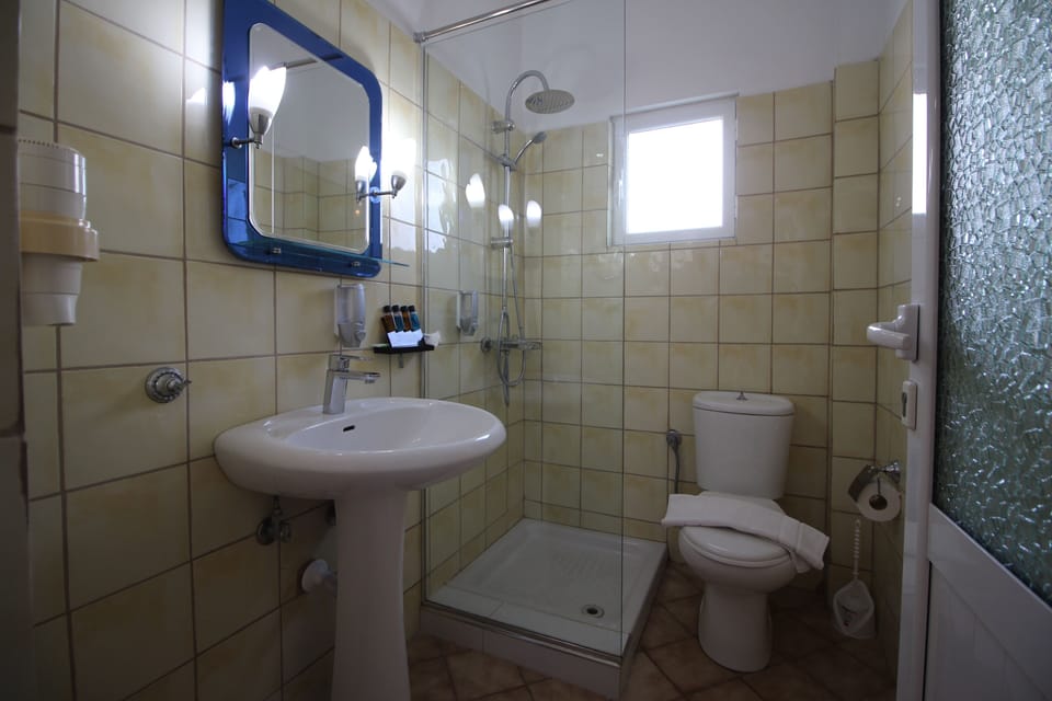 Double Room, Sea View | Bathroom | Shower, free toiletries, hair dryer, slippers