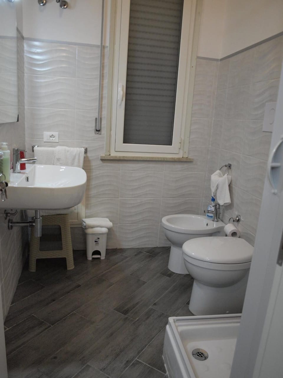 Shower, free toiletries, hair dryer, bidet