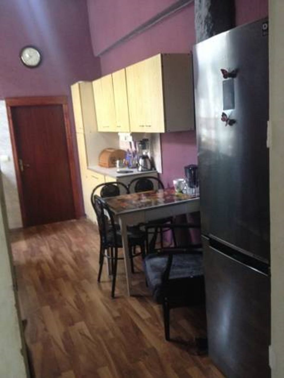 Fridge, microwave, coffee/tea maker, electric kettle