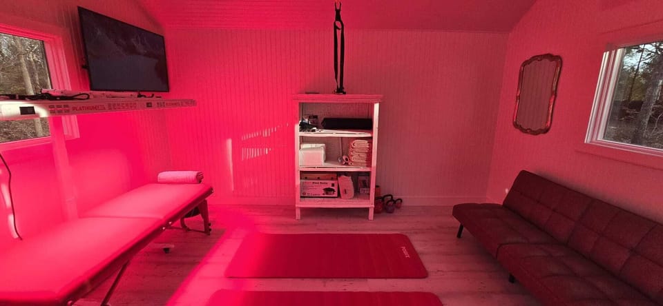 Yoga Studio with Red Light