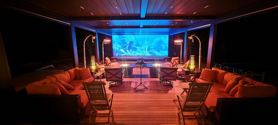 20 x 10ft Outdoor Projector w Amazon Fire Stick and Marshall Bluetooth speaker! 