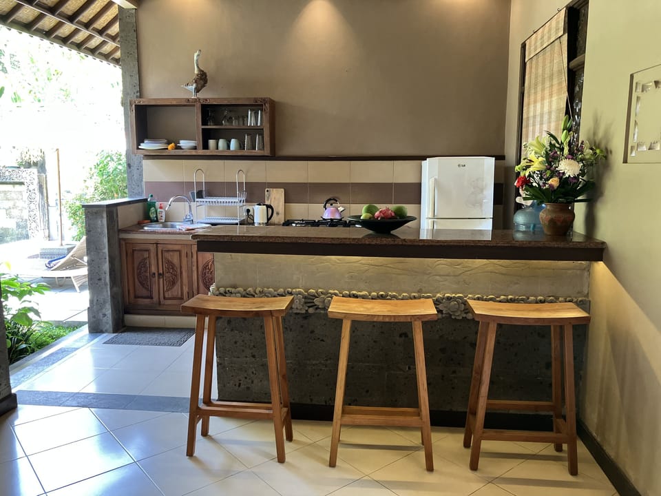 My beautiful kitchen, fully functional to cook, with hand carved accents.