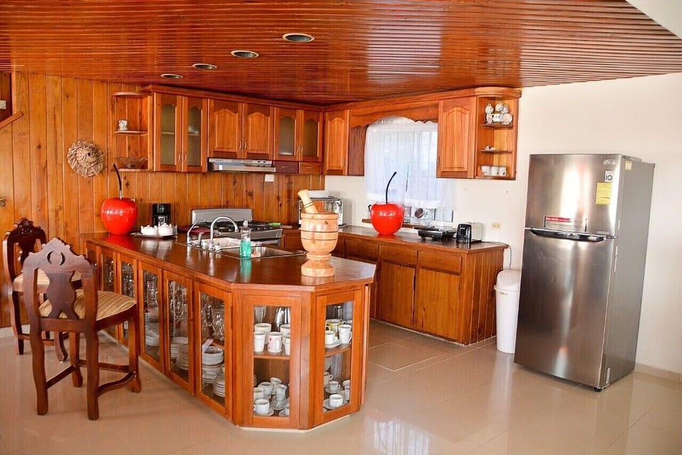 Cooking is a delight in this fully equipped family kitchen.