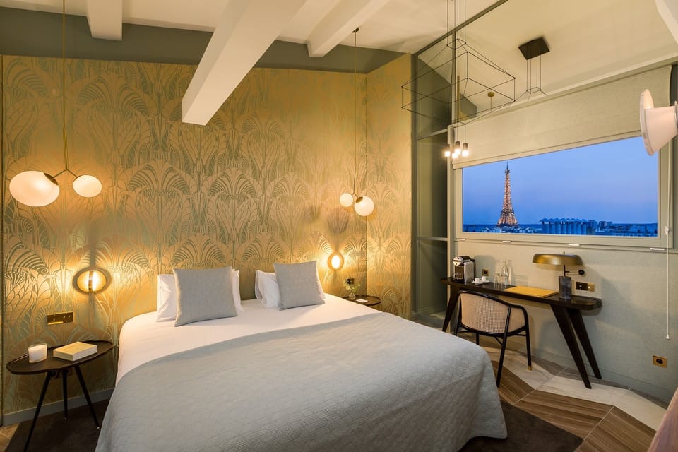 The Couture Suite - Eiffel Tower and Montmartre View  | Minibar, in-room safe, laptop workspace, blackout drapes