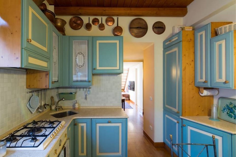 Deluxe Apartment | Private kitchen | Fridge, microwave, oven, stovetop