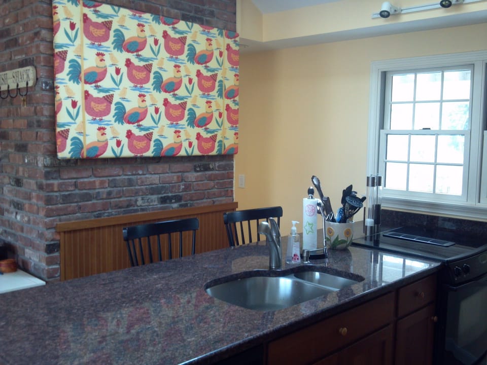Kitchen with bench seating for two