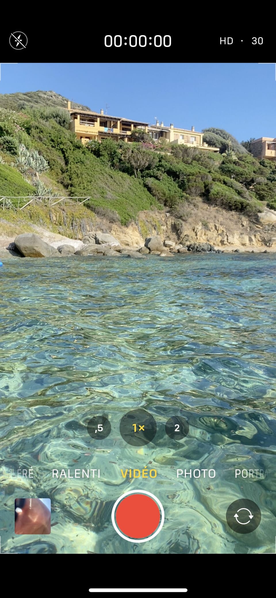 View of the nearest beach and its transparent water 