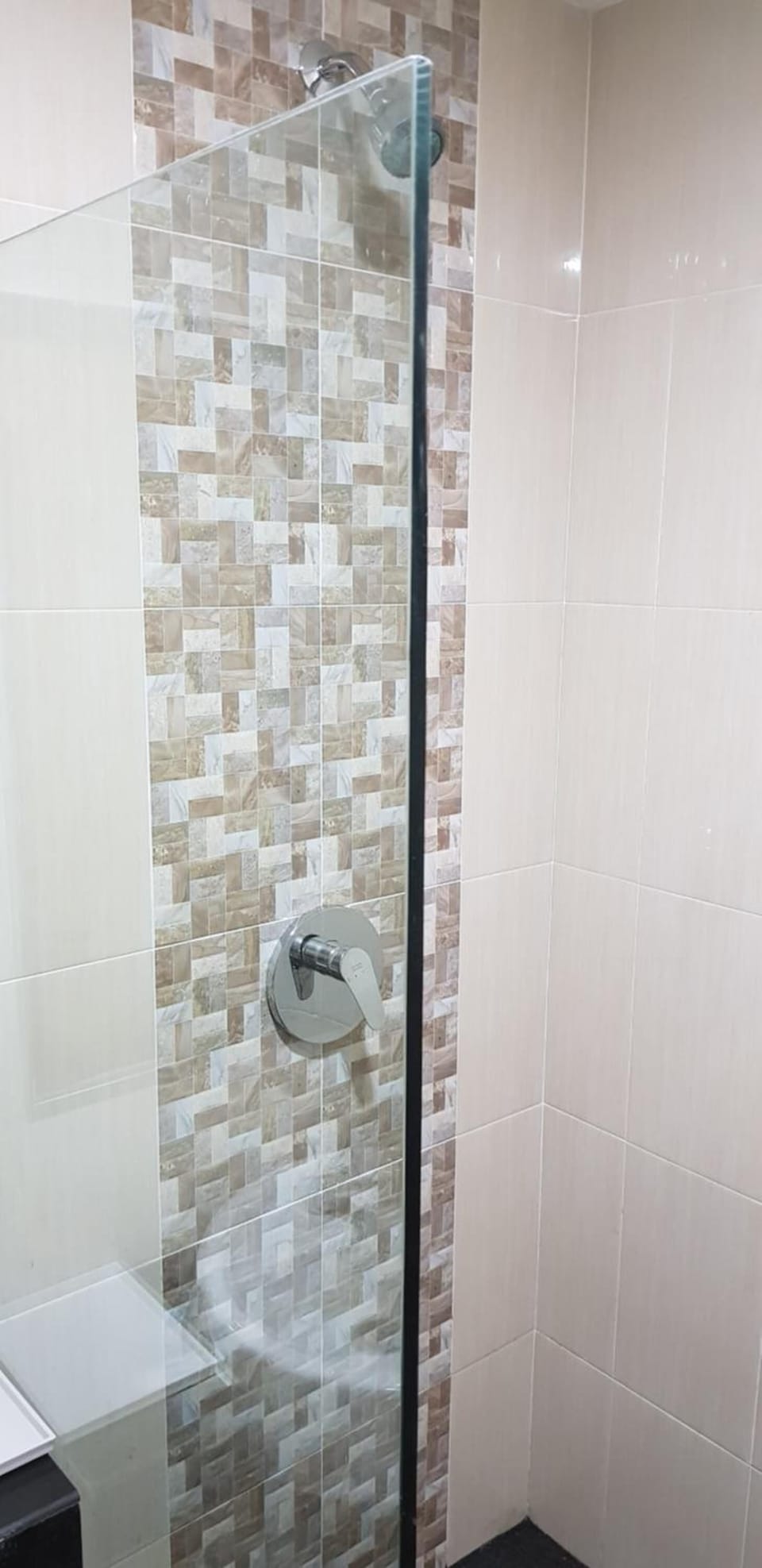 Shower, free toiletries, towels