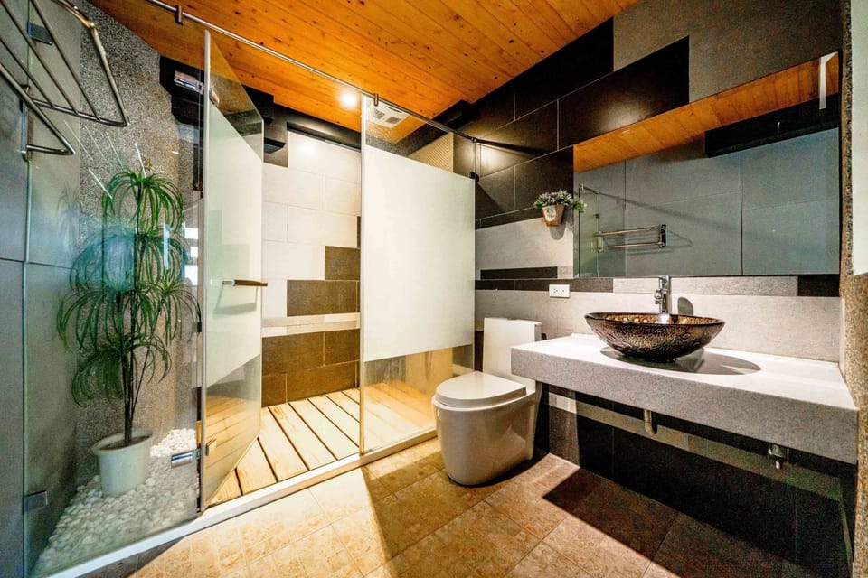 Standard Double Room | Bathroom | Shower, rainfall showerhead, free toiletries, hair dryer