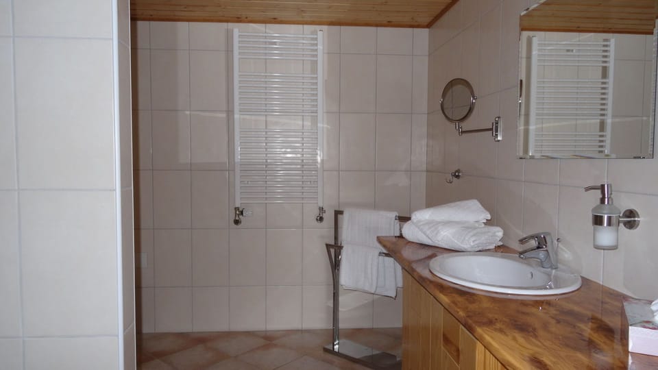 Business Apartment | Bathroom | Free toiletries, hair dryer, towels