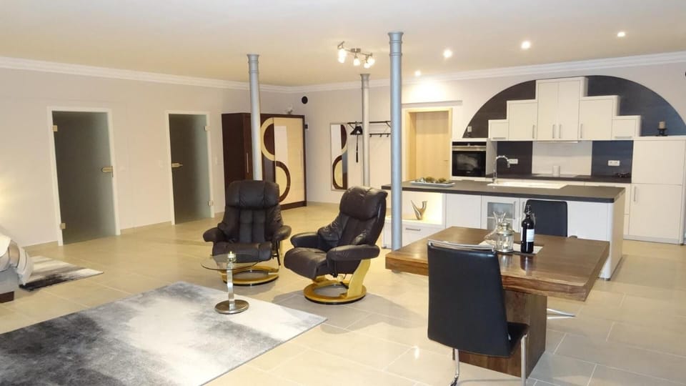 55-inch flat-screen TV with satellite channels, TV, iPod dock