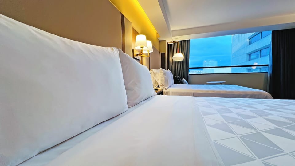 Standard Room, 2 Double Beds | In-room safe, individually furnished, desk, iron/ironing board