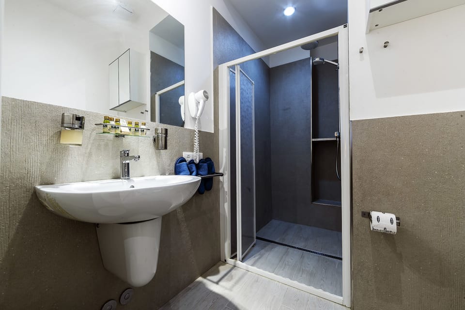 Shower, free toiletries, hair dryer, bathrobes