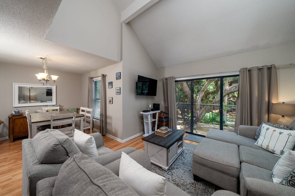 The villa's floor plan is open letting you always be a part of the activity