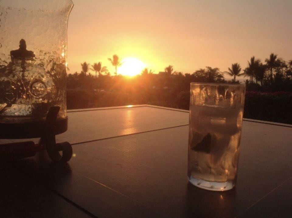 View from the lanai at sunset. 6pm in Kona looks like this. Just saying.