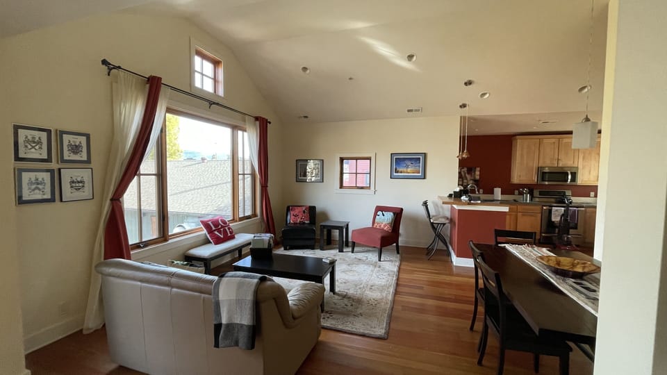 Going upstairs you enter the main open floor living space area.