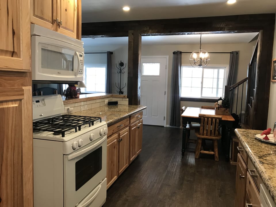 Open concept kitchen and dining area