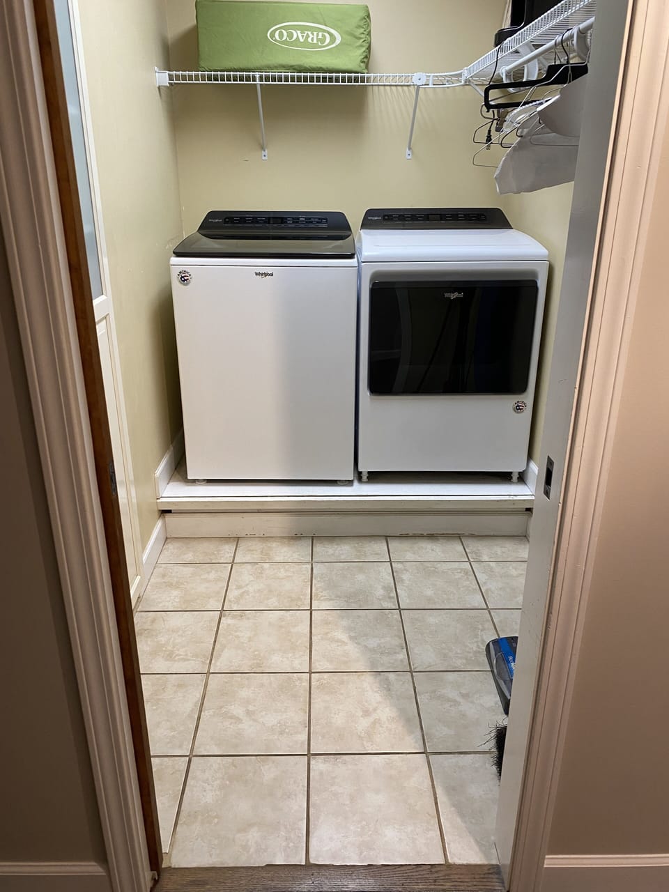 Large laundry room with new washer and dryer.  