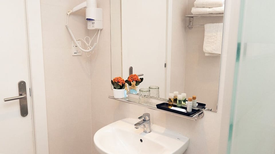 Hair dryer, towels