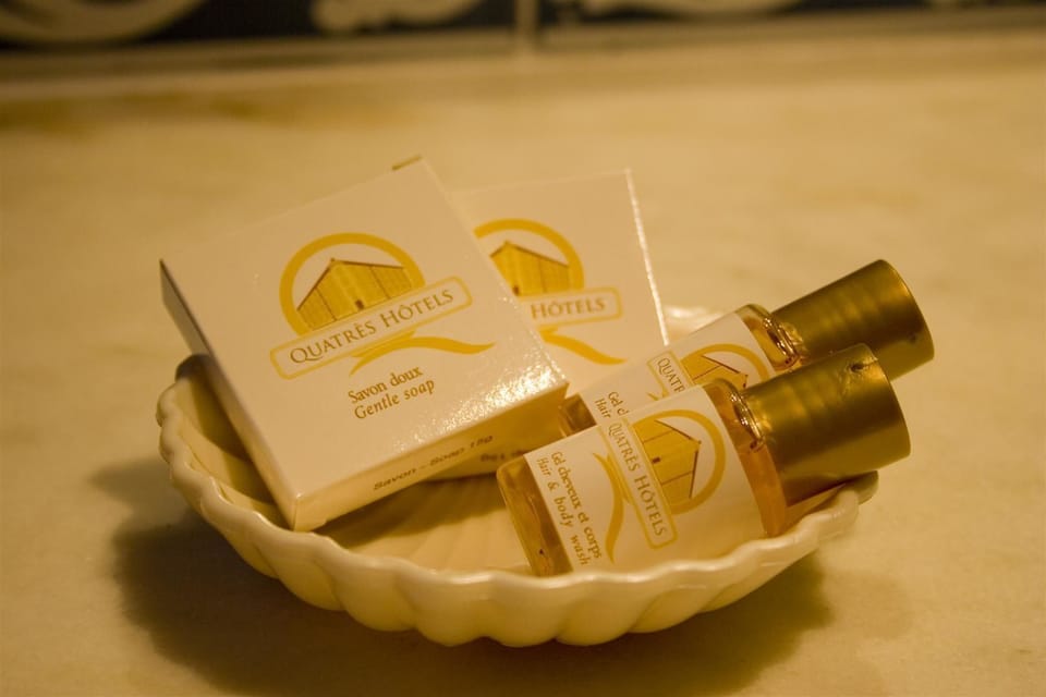 Free toiletries, hair dryer, towels
