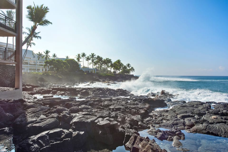 Waves in front of building 1