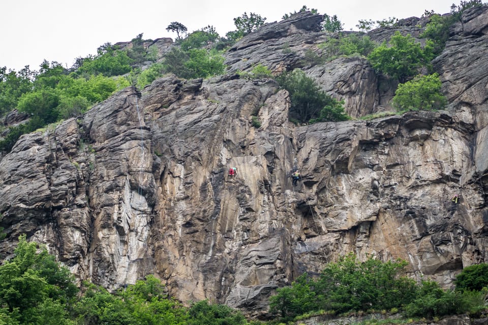Outdoor rock climbing