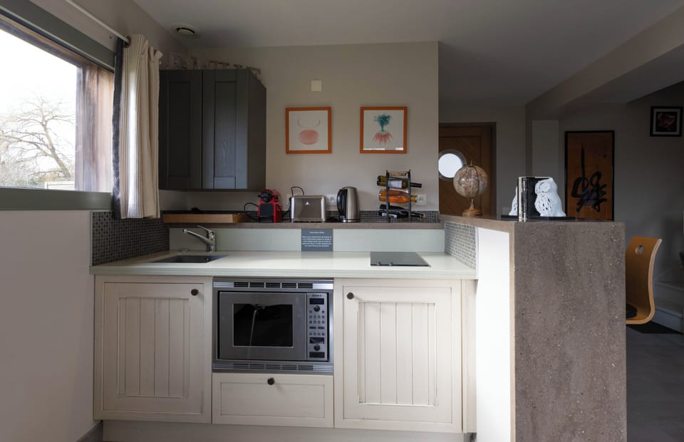 Pool suite with private access to the poo | Private kitchen | Mini-fridge, microwave, espresso maker, coffee/tea maker