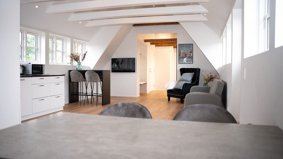 Deluxe Penthouse | Living area | 50-inch Smart TV with digital channels, TV