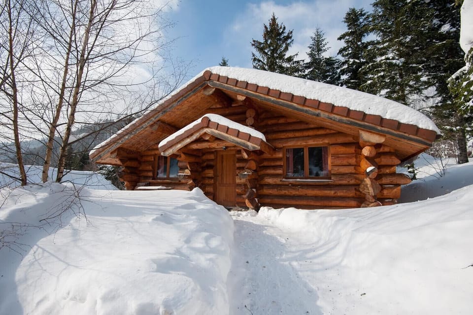 Chalet en rondin neige Vosges