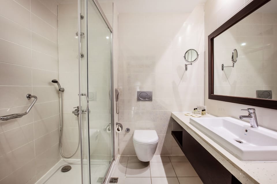 Free toiletries, hair dryer, towels