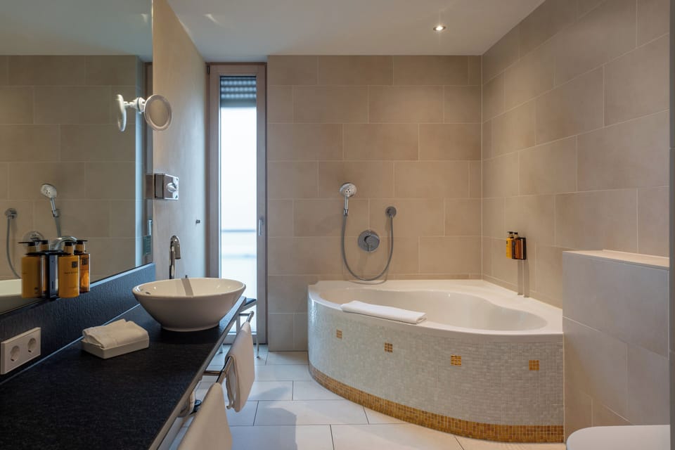 Deluxe Suite, Park View | Bathroom | Shower, designer toiletries, hair dryer, bathrobes