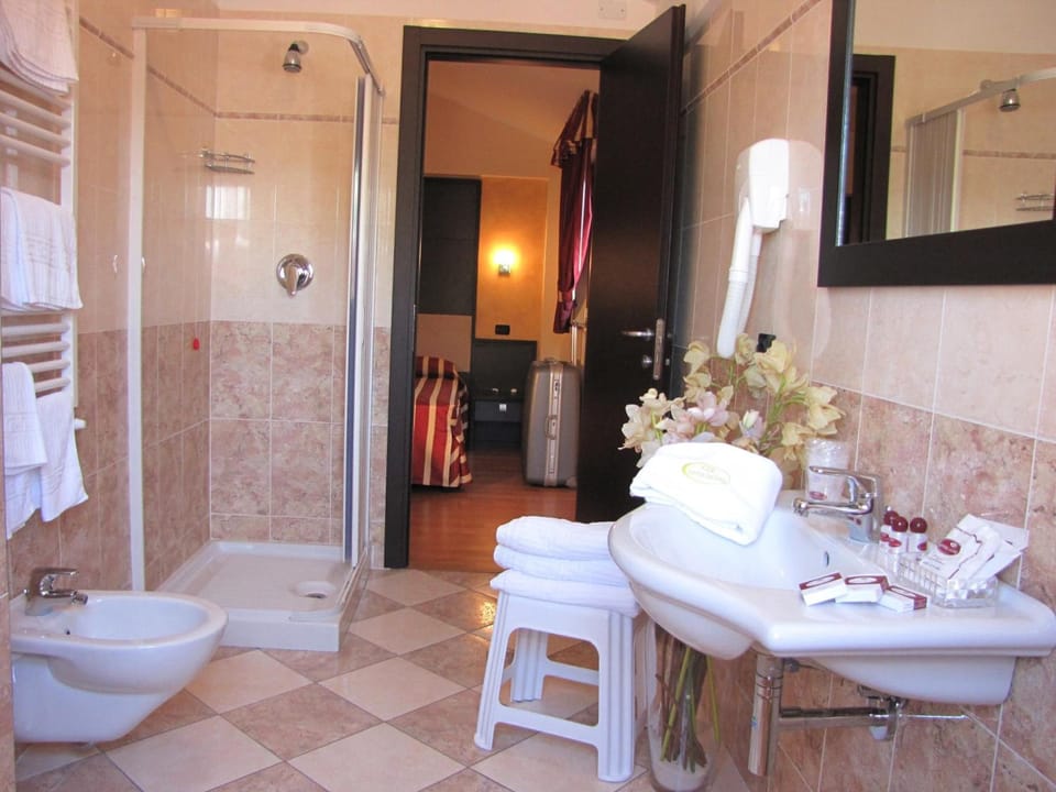 Bidet, towels