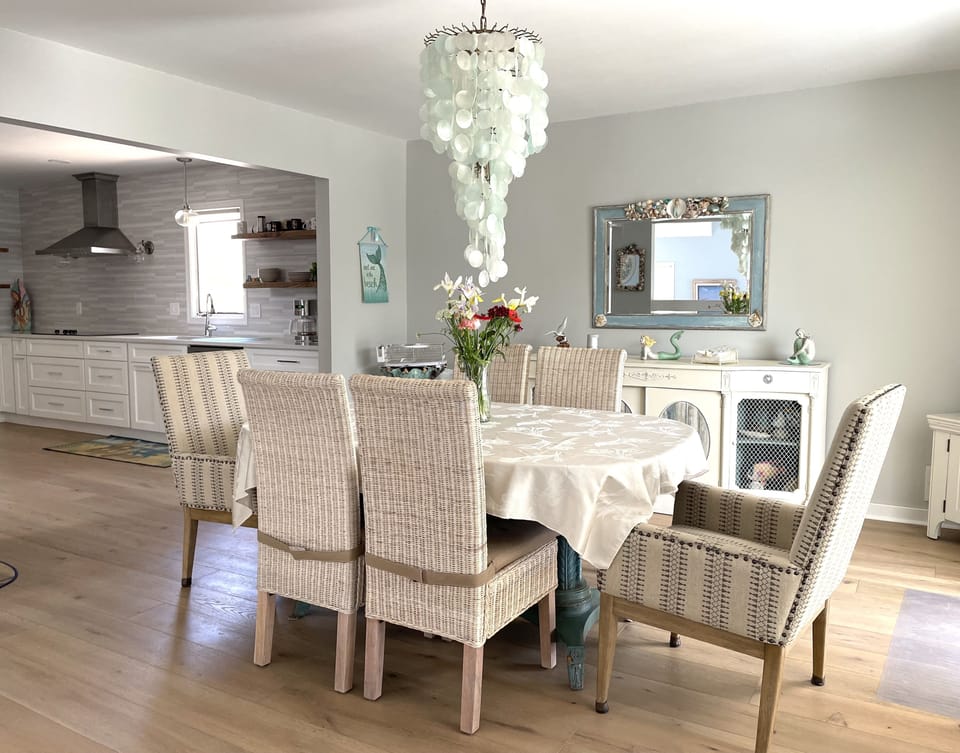 Open dining room and kitchen 
