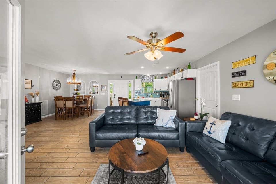 living room and kitchen