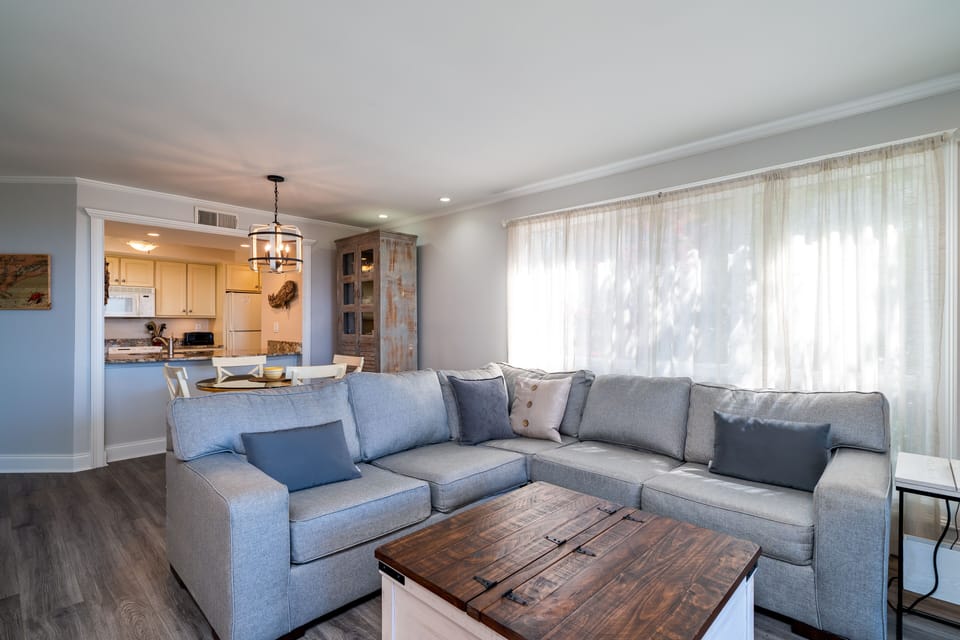 A large sectional sofa.