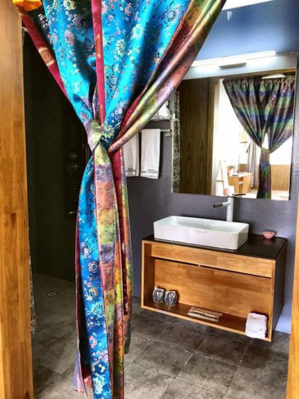 Shower, free toiletries, hair dryer, slippers