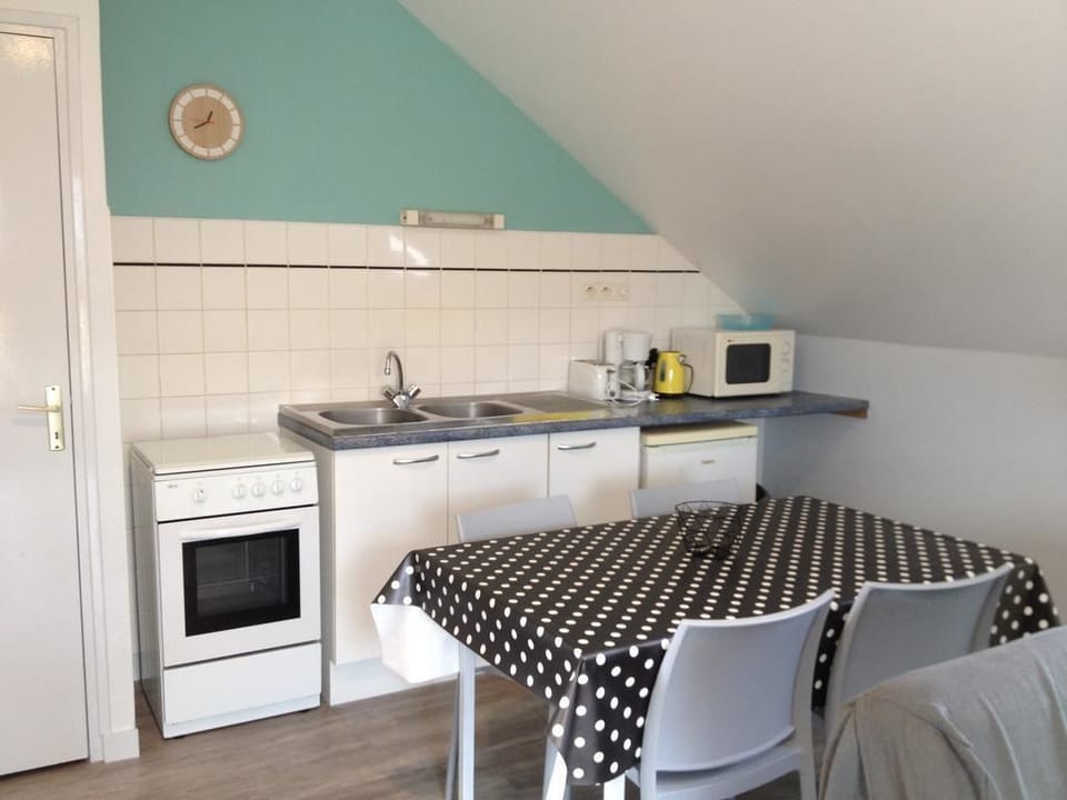 Apartment (Colibri) | Private kitchen | Fridge, microwave, oven, stovetop