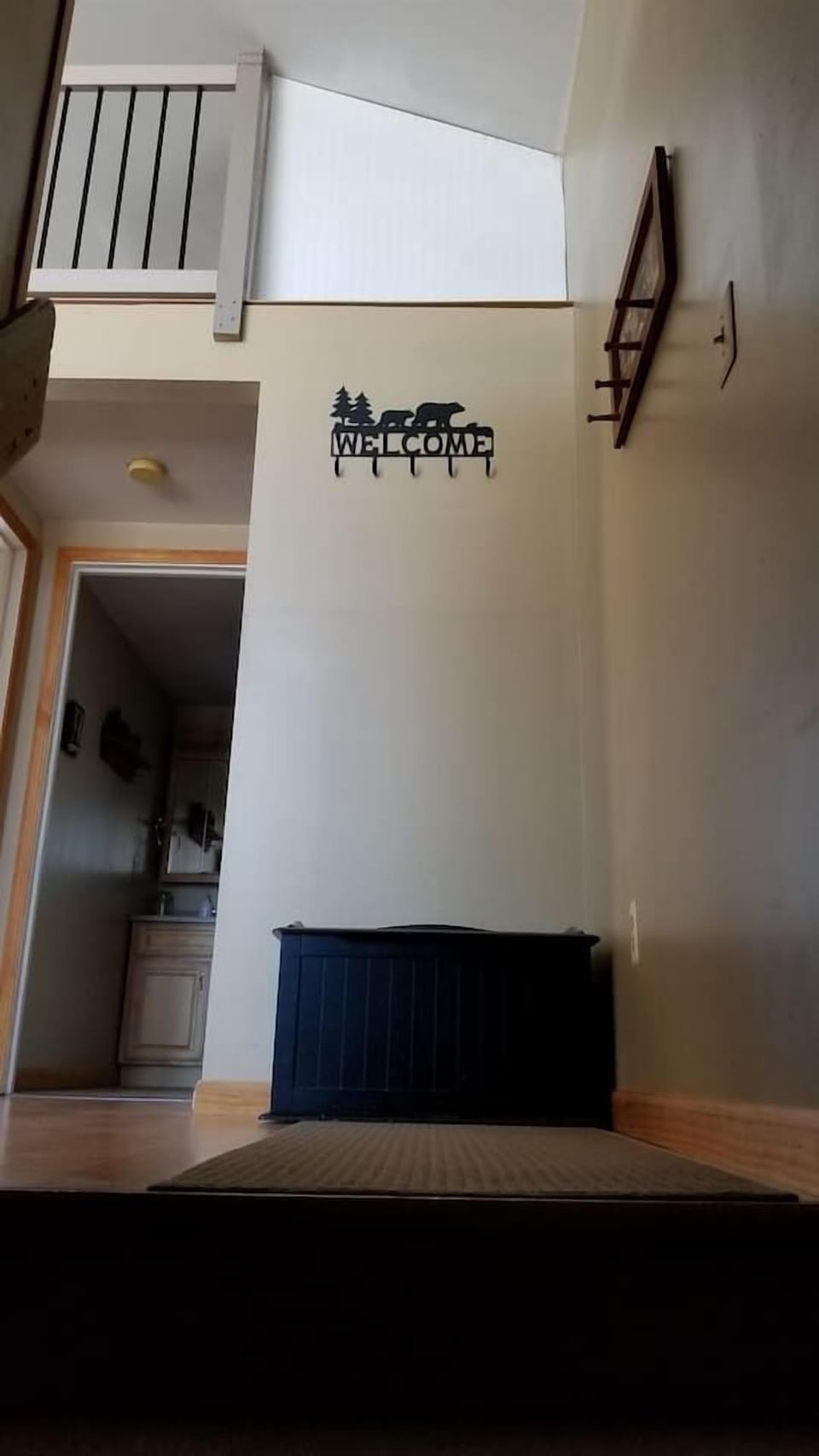 View from stairs leading to main area