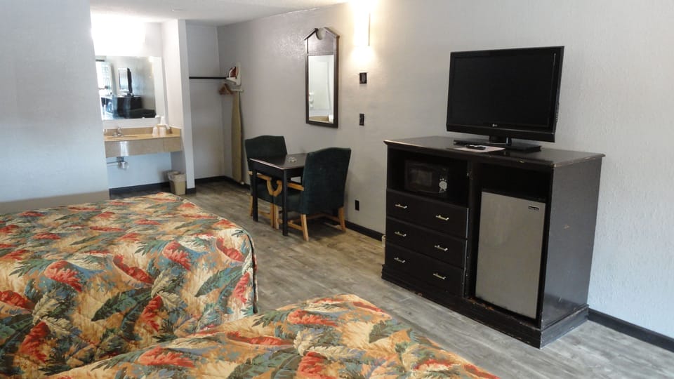 Standard Double Room, 2 Queen Beds, Smoking | Iron/ironing board, free WiFi, bed sheets