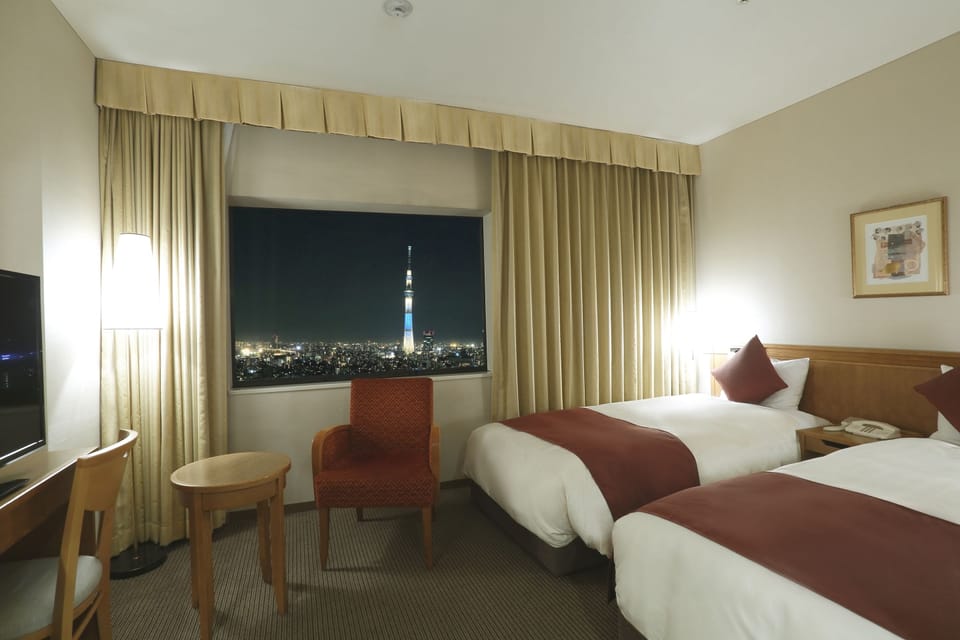Premium Twin Room, Non Smoking (Sky Tree View) | Premium bedding, pillowtop beds, desk, blackout drapes